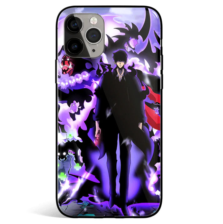 Solo Leveling Sung Jin-woo Tempered Glass Soft Silicone iPhone Case