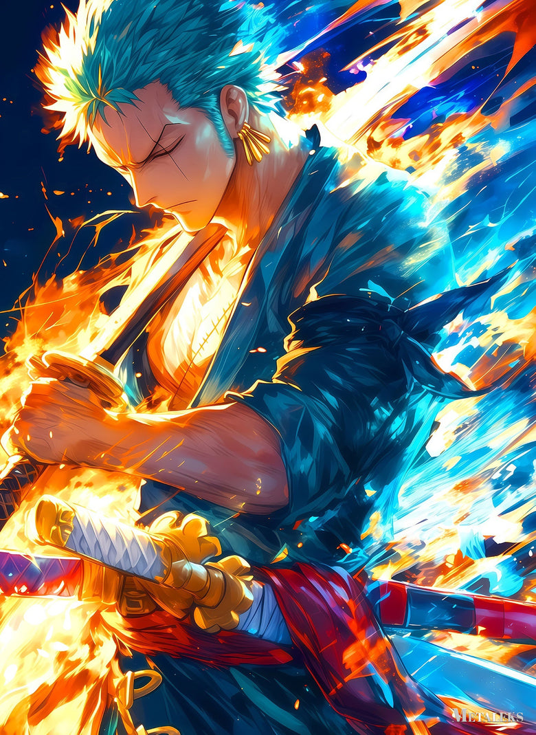 rorona zoro holding a sword