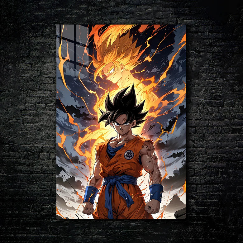 "Son Goku โ Saiyan Spirit Unleashed | Metal Print Poster"