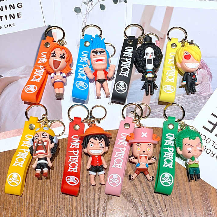 One Piece 8 Design 3d Keychain Set Any One