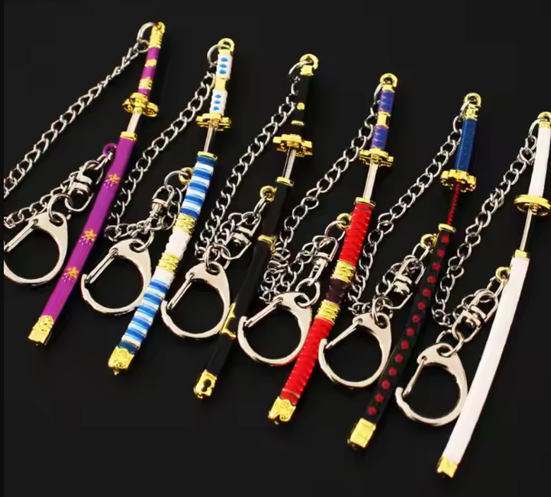 Metal Katana Keychain 9cm Pack of 12
