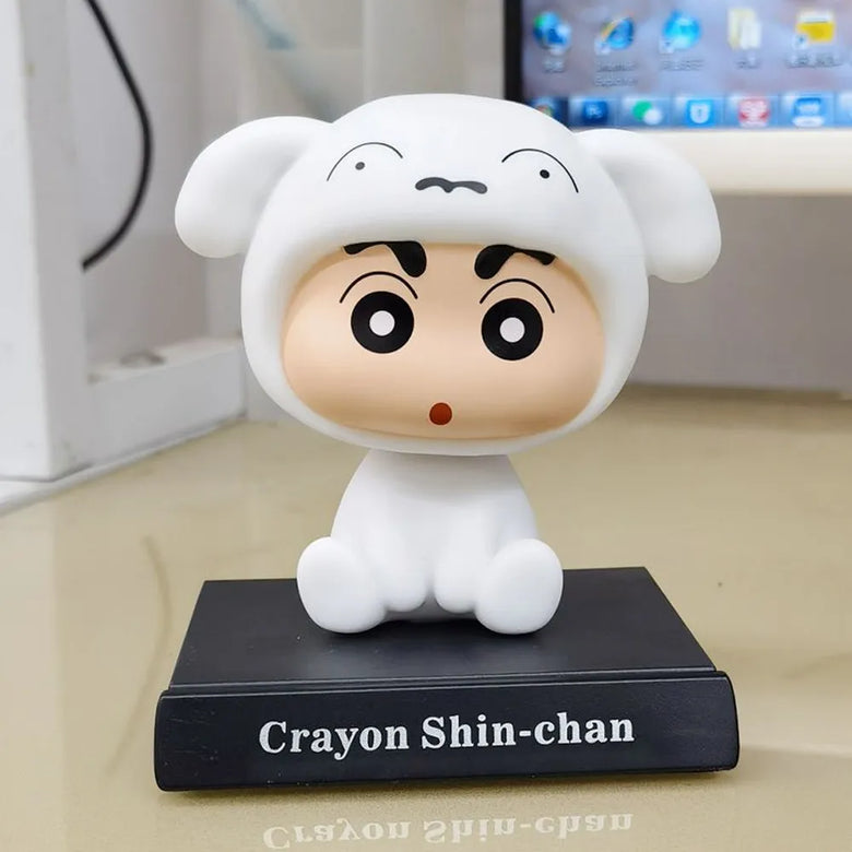 Shinchan White Shero Suit Bobblehead With Box