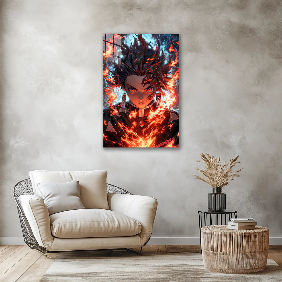 Tanjiro Kamado: Breath of Determination - Metal Print Poster"