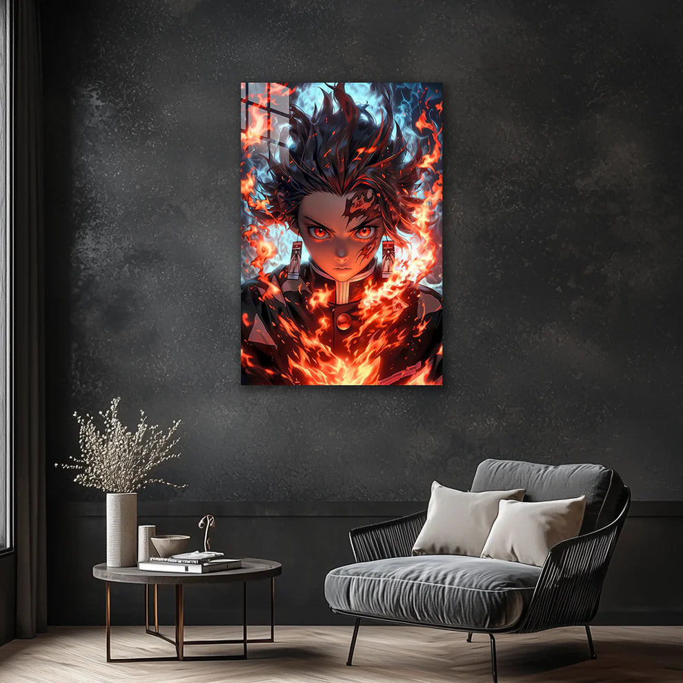 Tanjiro Kamado: Breath of Determination - Metal Print Poster"