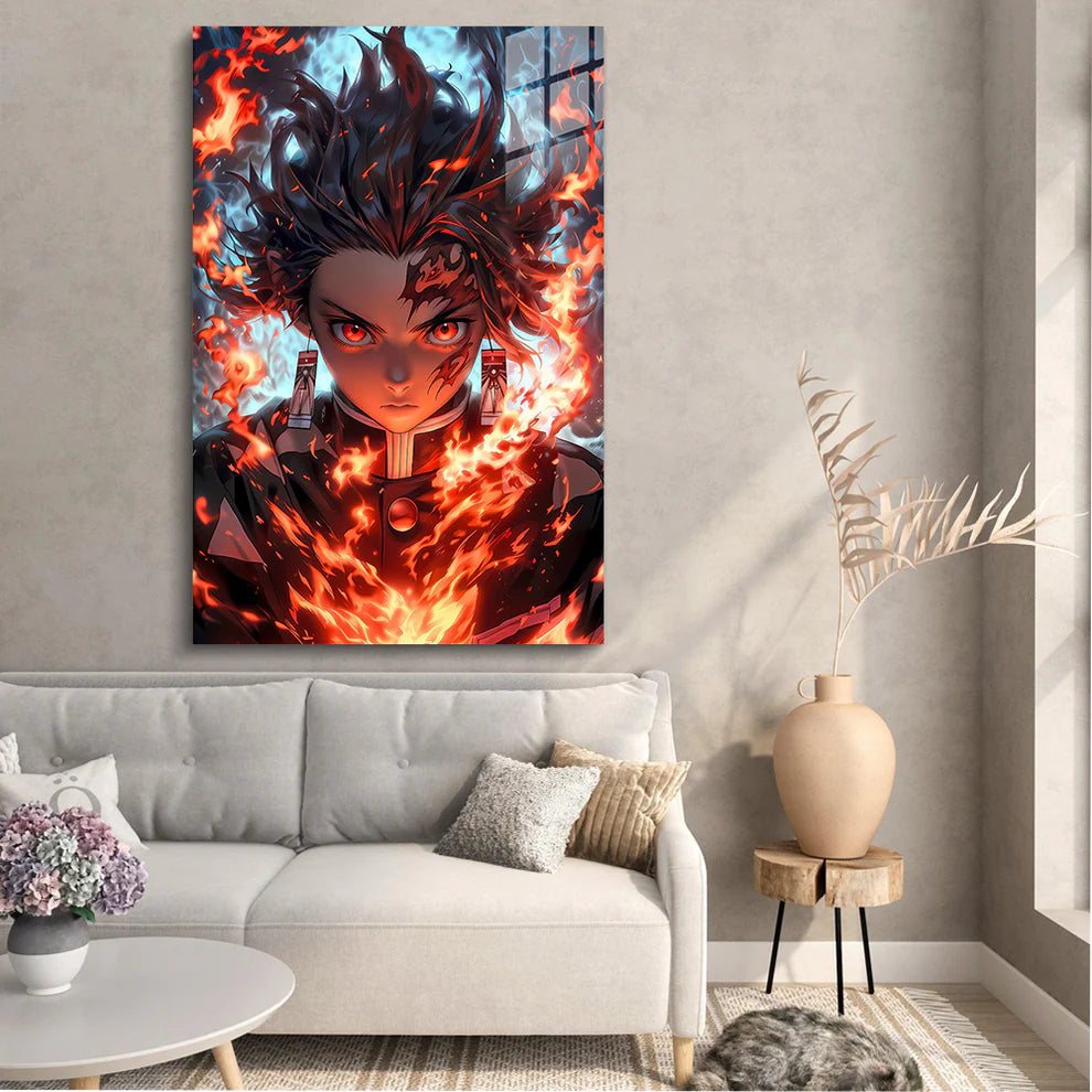 Tanjiro Kamado: Breath of Determination - Metal Print Poster"