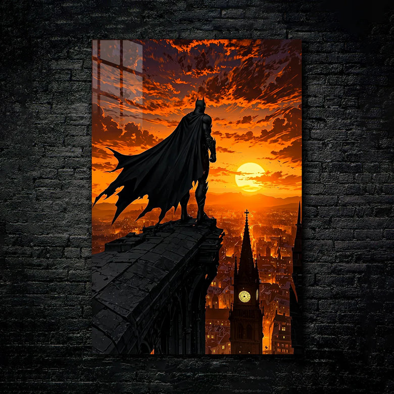 Batman: Guardian of Gotham Sunset – Premium Metal Print Poster