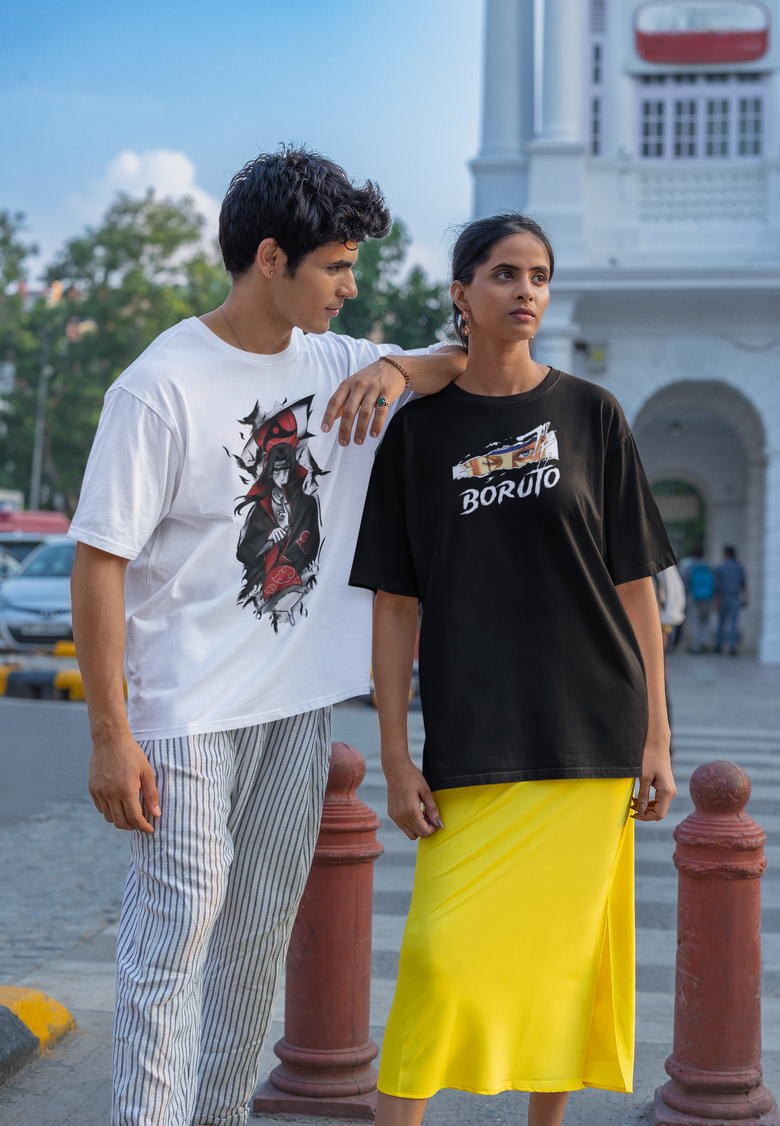 Uchiha Itachi & Boruto Oversized Anime T-Shirt Combo