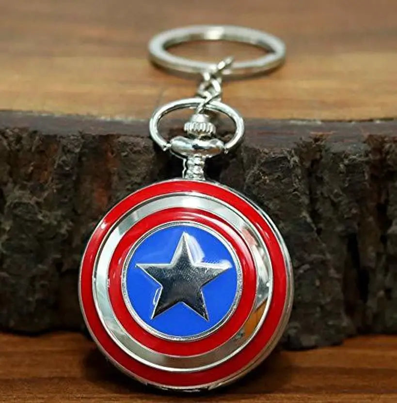 Captain America Pocket Watch Keychain