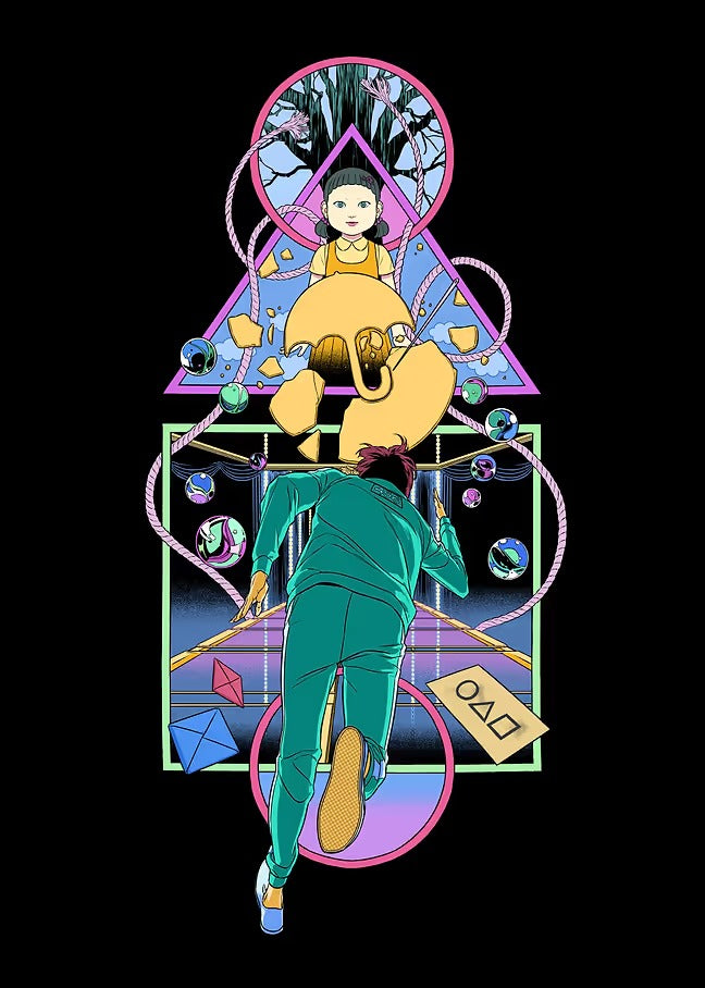 Circle Triangle Square - Squid Game Metal Poster