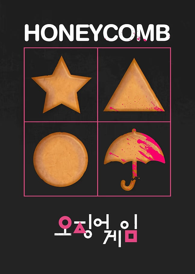 Dalgona Shapes - Squid Game Metal Poster