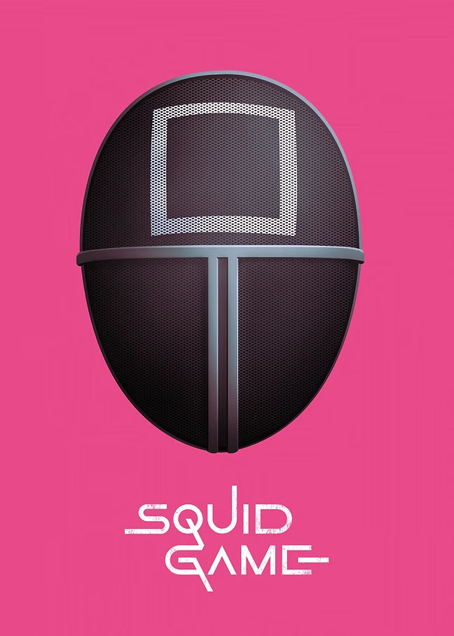 Square Soldier Mask - Squid Game Metal Poster