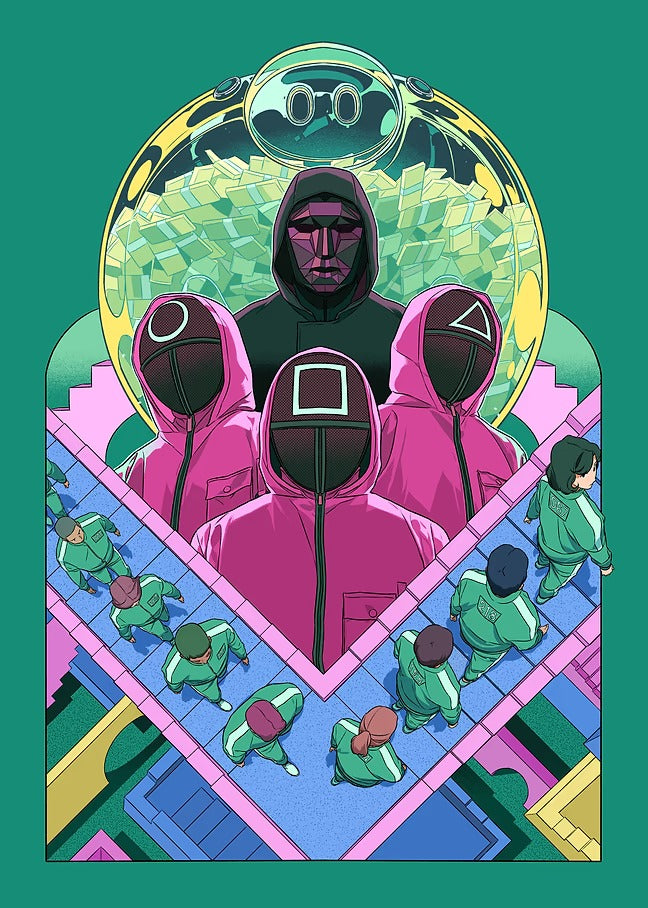 The Mask’s Authority - Squid Game Metal Poster