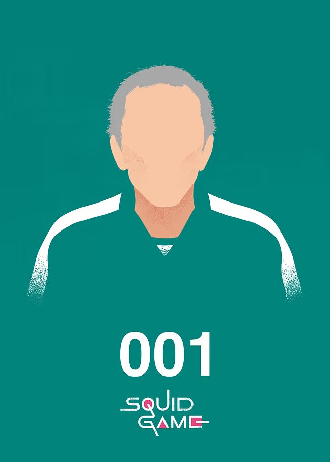 Player 001(Oh Il Nam) - Squid Game Metal Poster