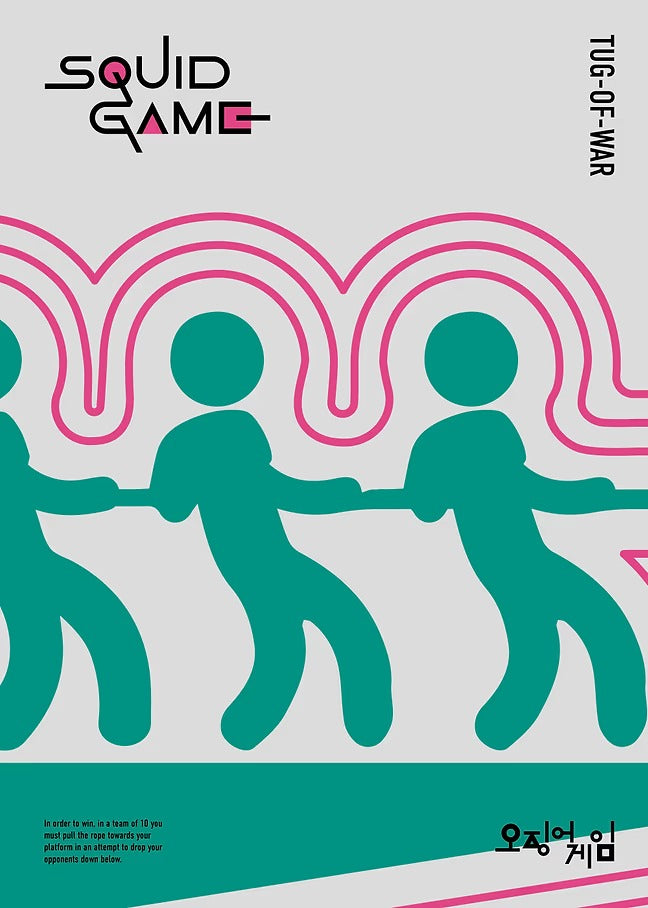 Tug of War - Squid Game Metal Poster