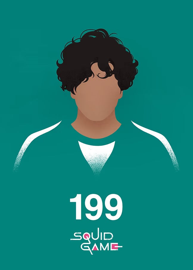 Player 199 (Ali) - Squid Game Metal Poster