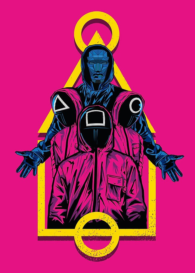 The Maskโs Authority - Squid Game Metal Poster