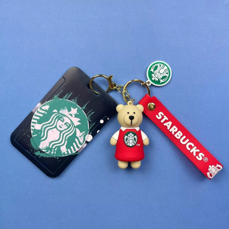 Starbucks Red Teddy 3D Keychain