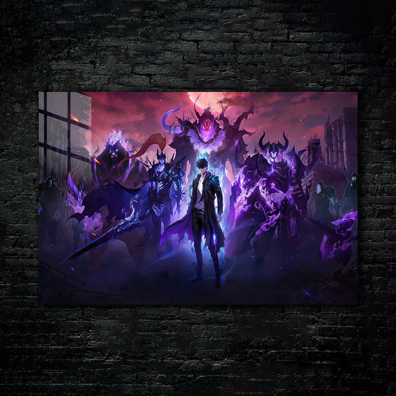 Solo Leveling: Shadow Monarch Ascend – Premium Metal Print Poster