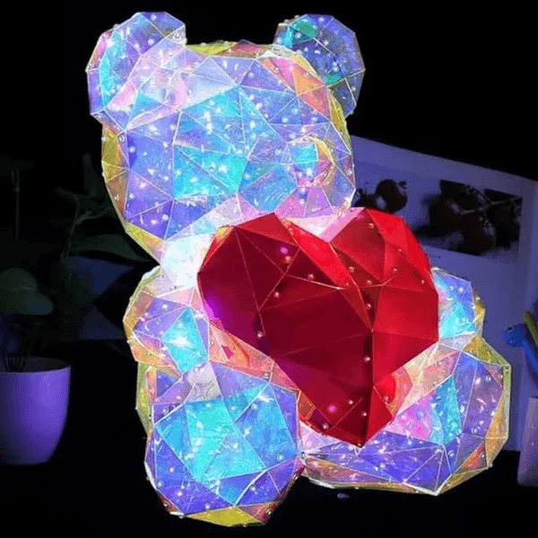 Gorgeous Shining Crystal LED Teddy Bear Holding a Red Heart
