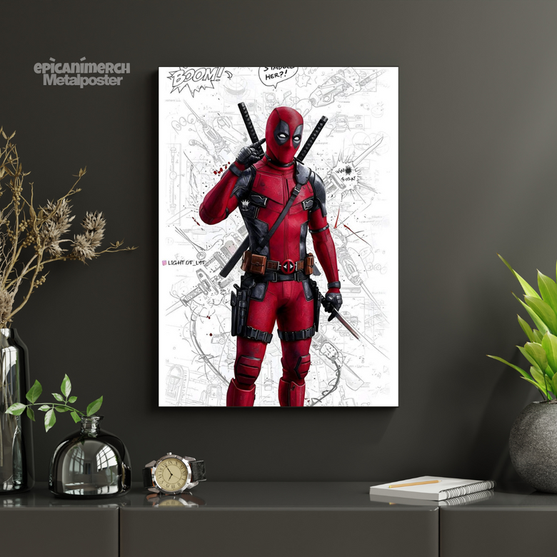 Collectible Deadpool Metal Poster – Marvel Artwork
