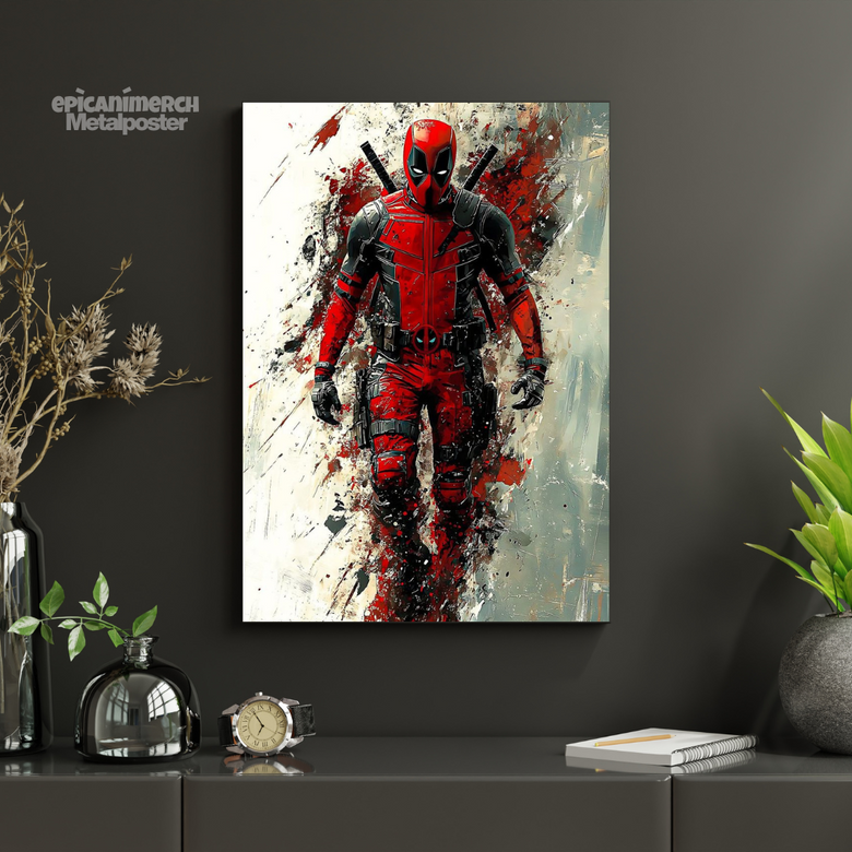 Deadpool Comic-Inspired Metal Poster – Durable Finish