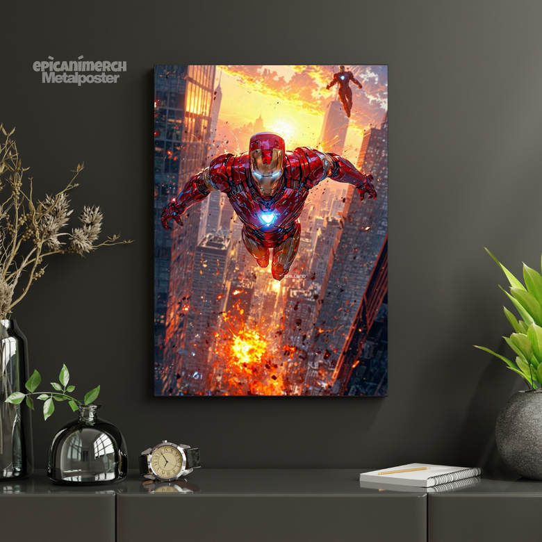 Iconic Marvel Iron Man Wall Art on High-Quality Metal