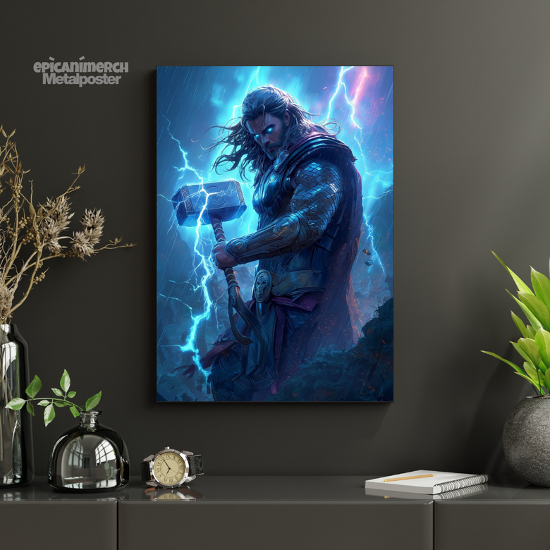 Thor God of Thunder Epic Artwork on Metal