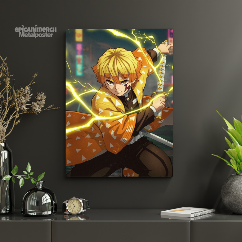 Demon Slayer – Zenitsu “Thunderclap Flash” Premium Metal Poster