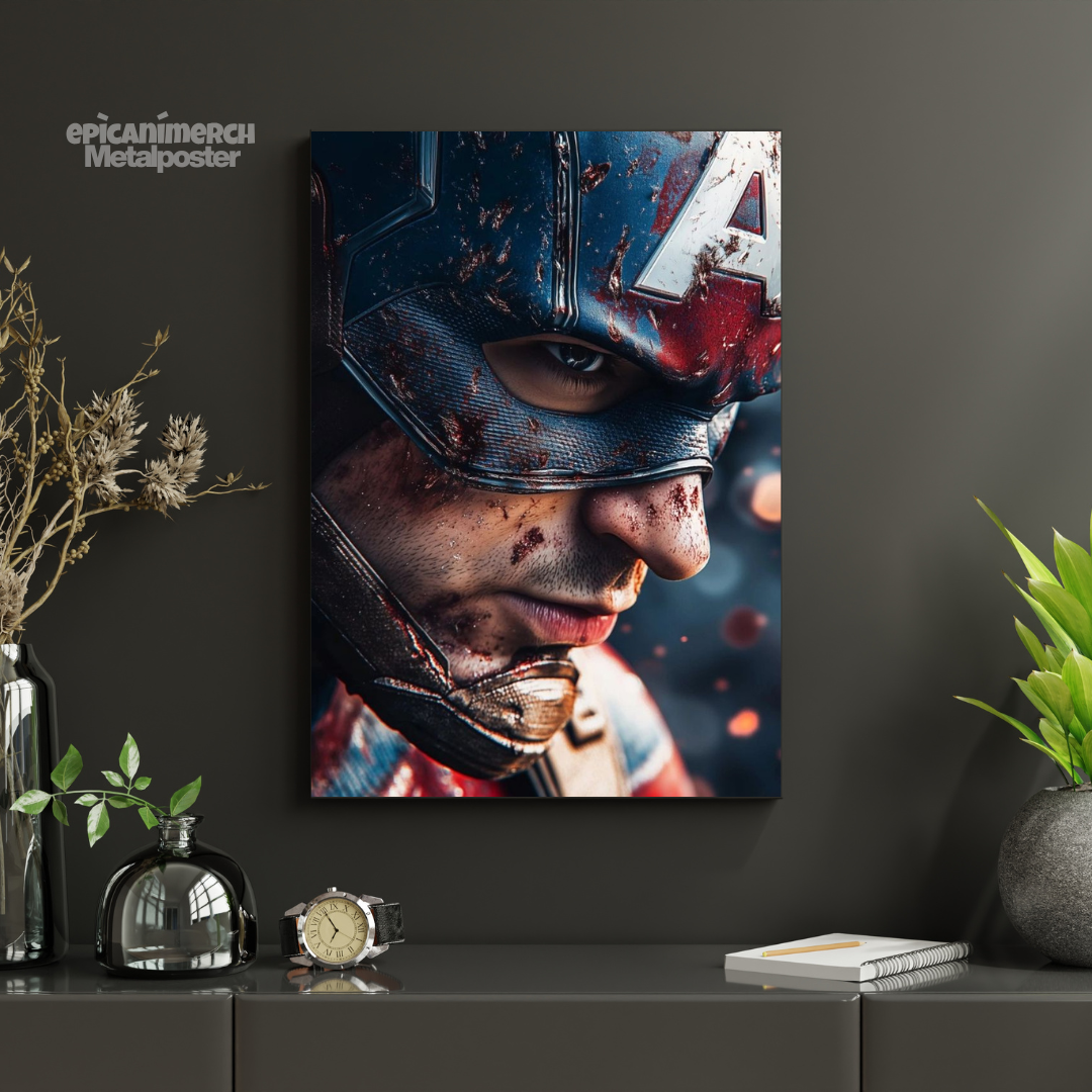 High-Definition Captain America Shield Metal Wall Art