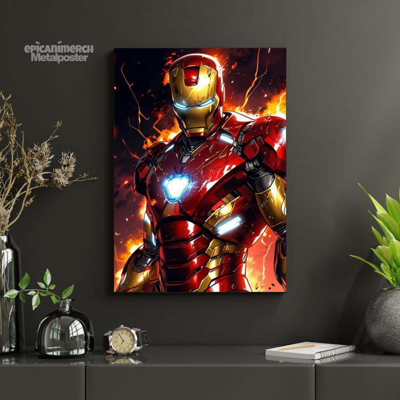 Futuristic Marvel Iron Man Metal Wall Poster