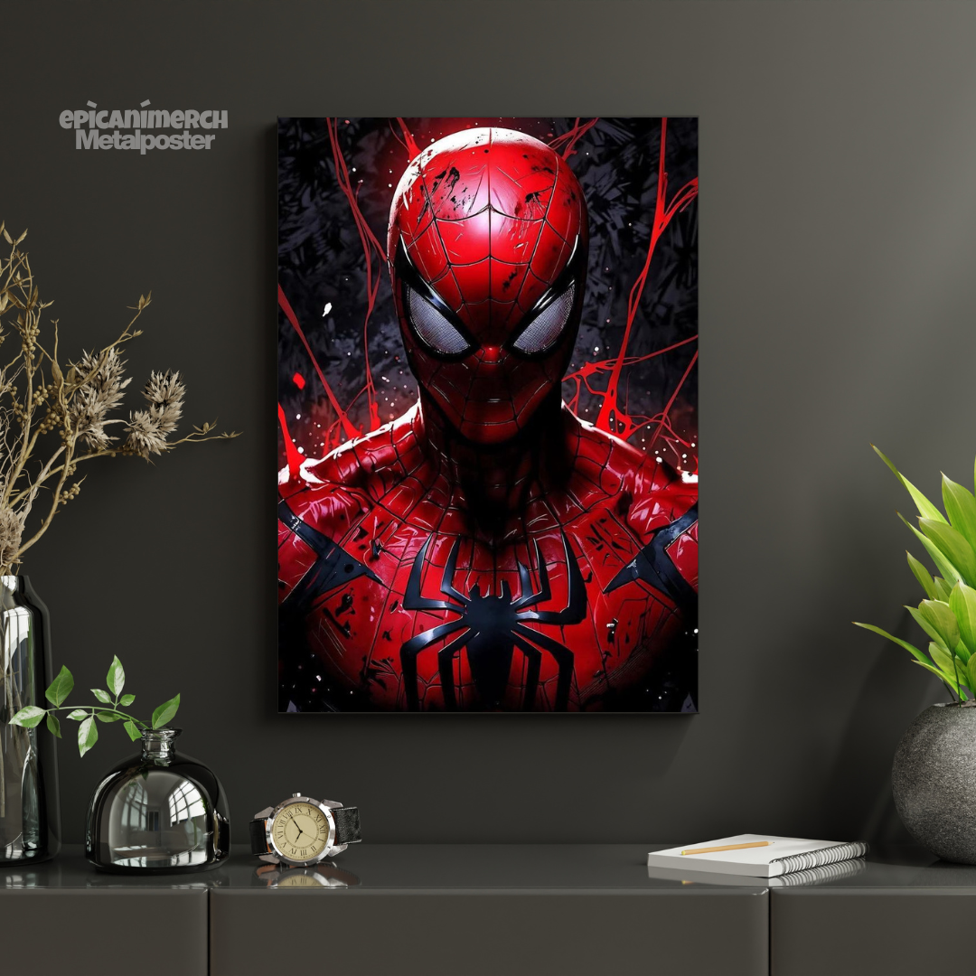 Bold Colors Spider-Man Comic Art Metal Poster