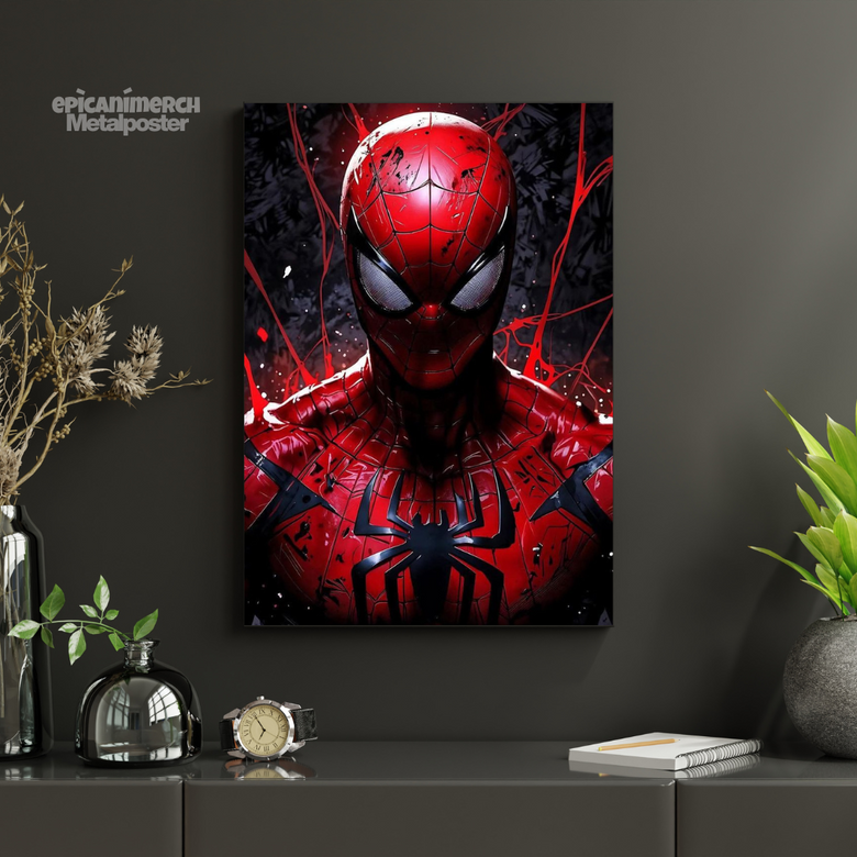 Bold Colors Spider-Man Comic Art Metal Poster