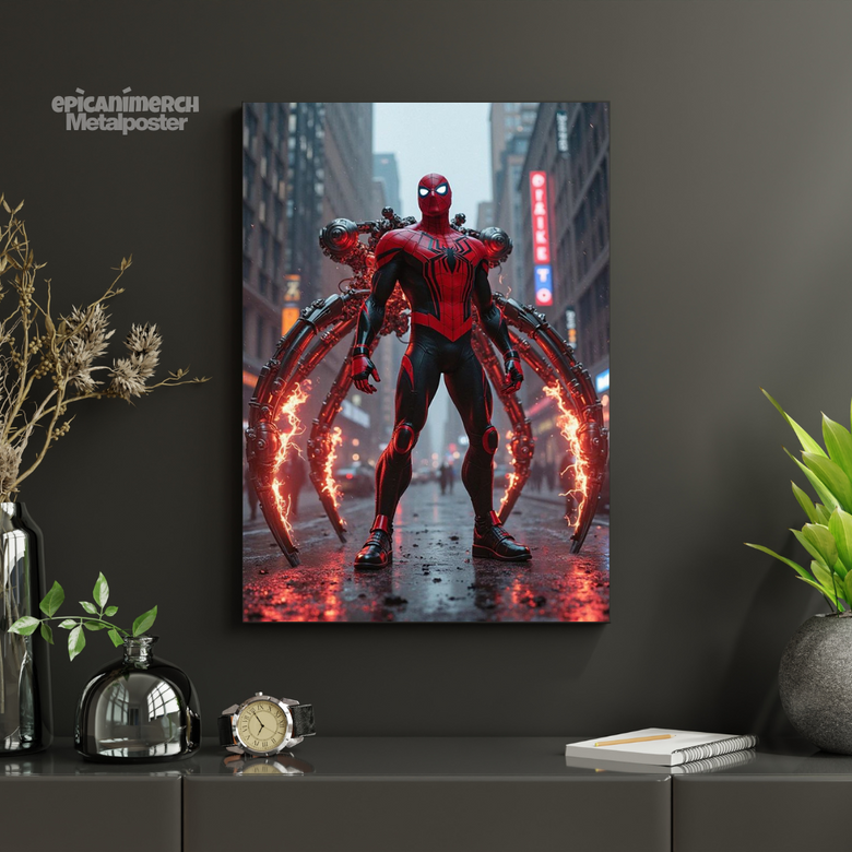Spider-Man Ready to  Fighting Style Metal Poster