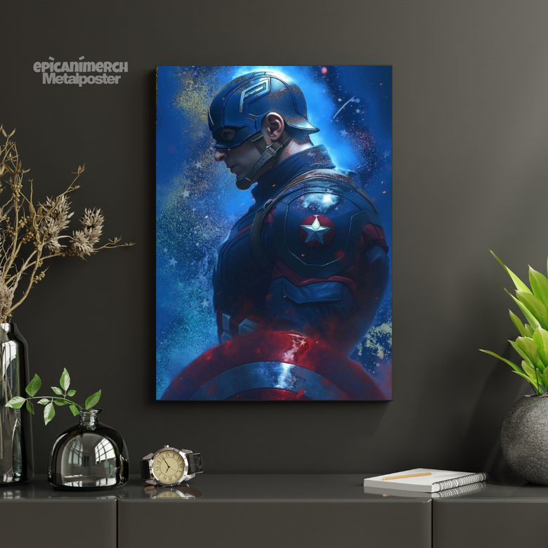 Marvel Hero Captain America Metal Print Poster