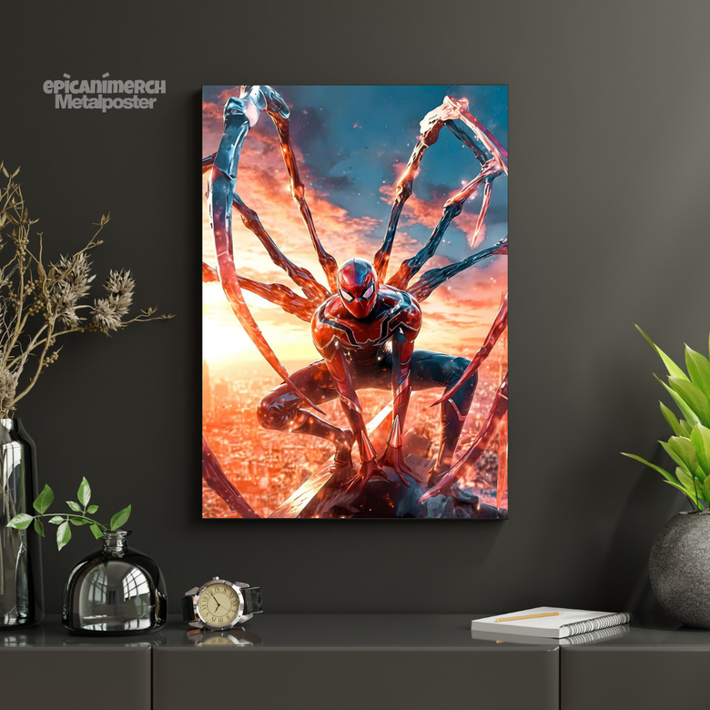Spider-Man Superhero Comic Edition Metal Print Poster