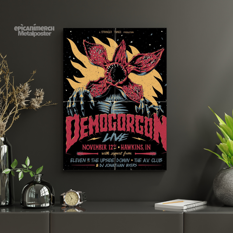 Stranger Things Demogorgon Metal Poster – Horror Aesthetic