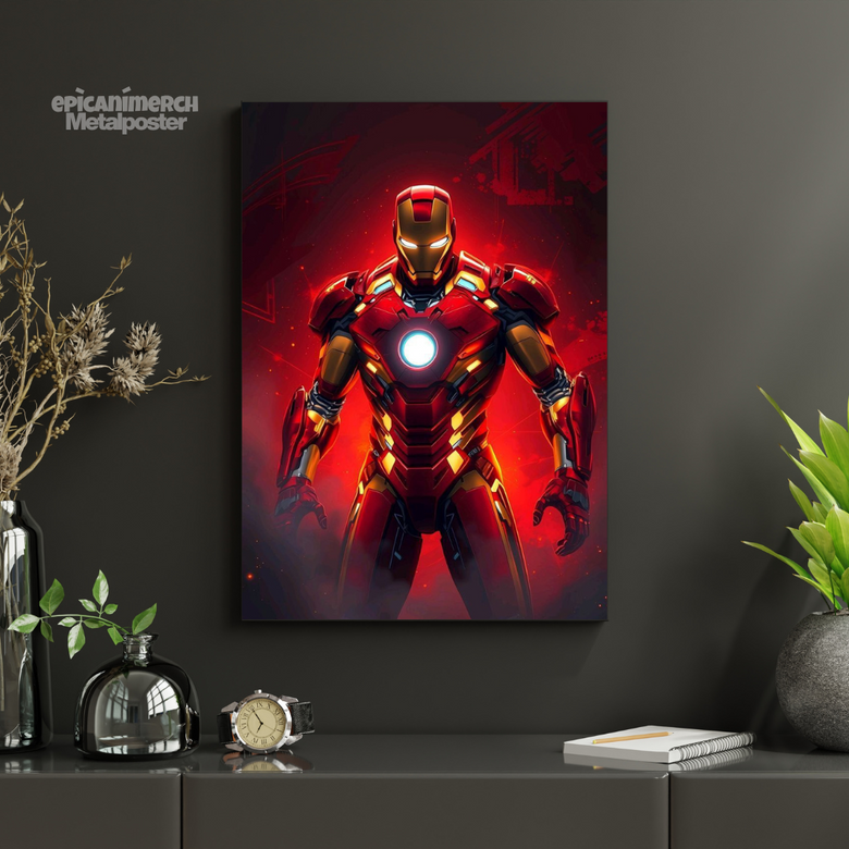 Marvel Iron Man Suit-Up Metal Poster for Home & Office Decor
