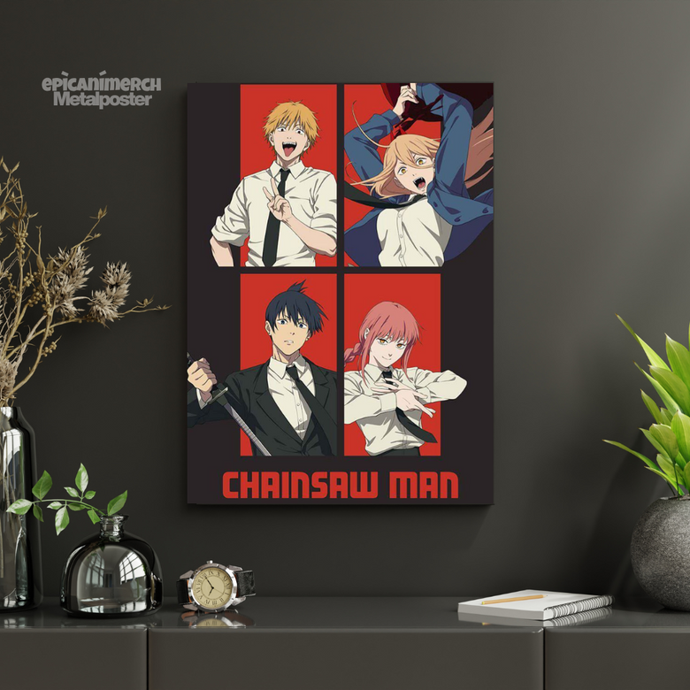 Chainsaw Man: The Main Cast Quad Split Poster