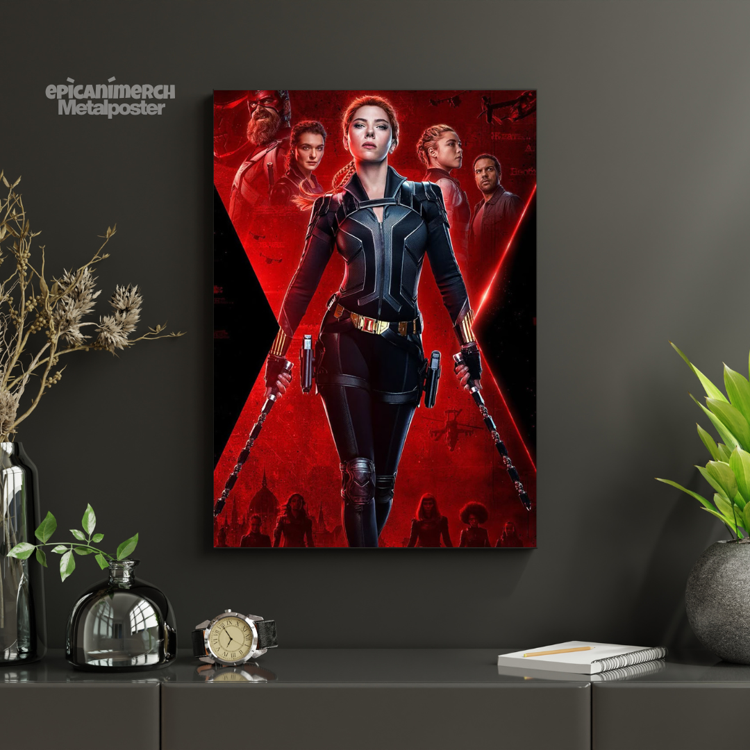 Black Widow Avengers Team Metal Wall Decor