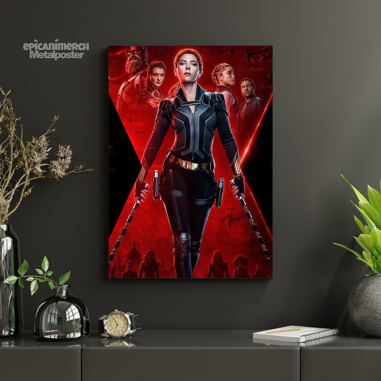 Black Widow Avengers Team Metal Wall Decor
