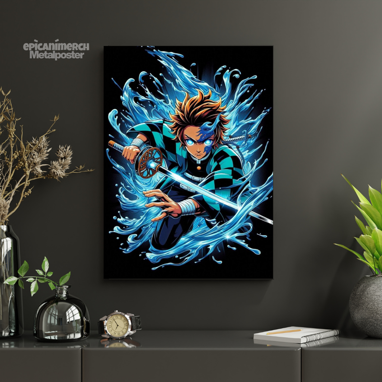 Demon Slayer – Tanjiro “Water Surge” Premium Metal Poster