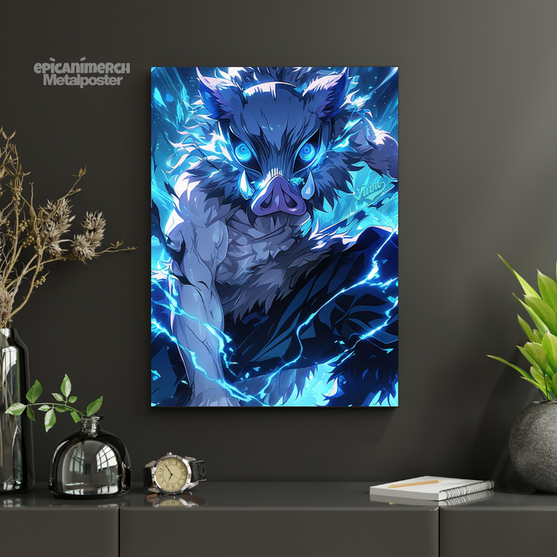 Demon Slayer – Inosuke “Beast Lightning” Premium Metal Poster