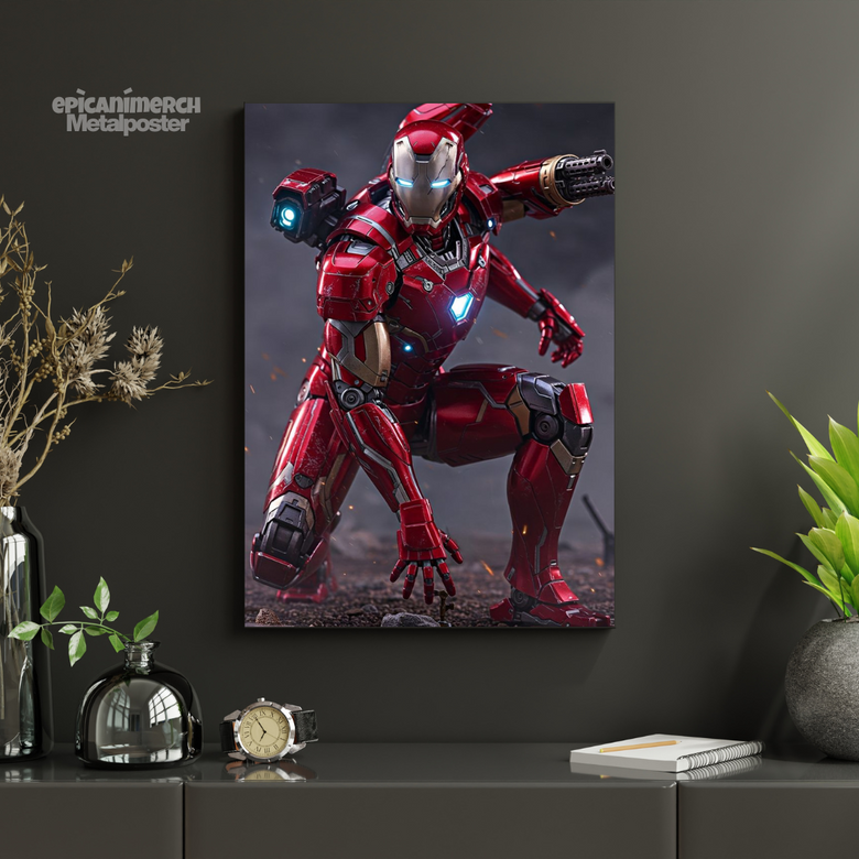 Iron Man Mark 42 Armor Blueprint Metal Poster
