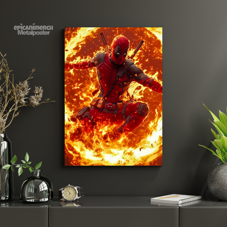 Deadpool Vibrant Metal Poster – Room Aesthetic Upgrade