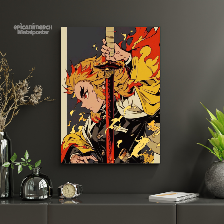 Demon Slayer – Rengoku “Art of Flames” Premium Metal Poster