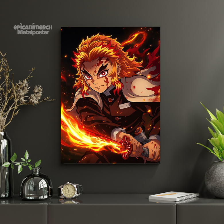 Demon Slayer – Rengoku “Last Stand” Premium Metal Poster
