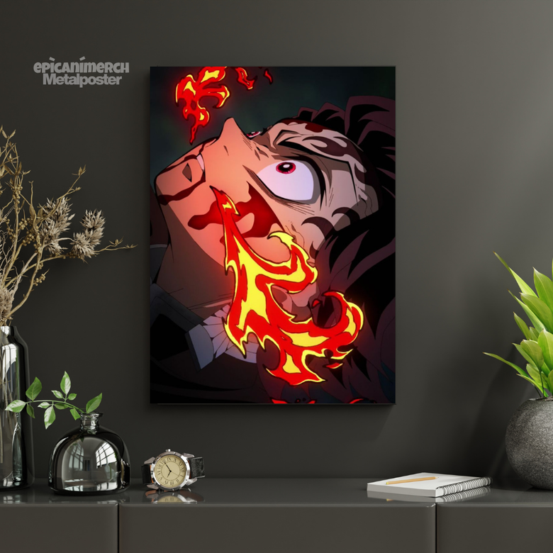 Demon Slayer – Tanjiro “Breath of Flames” Premium Metal Poster