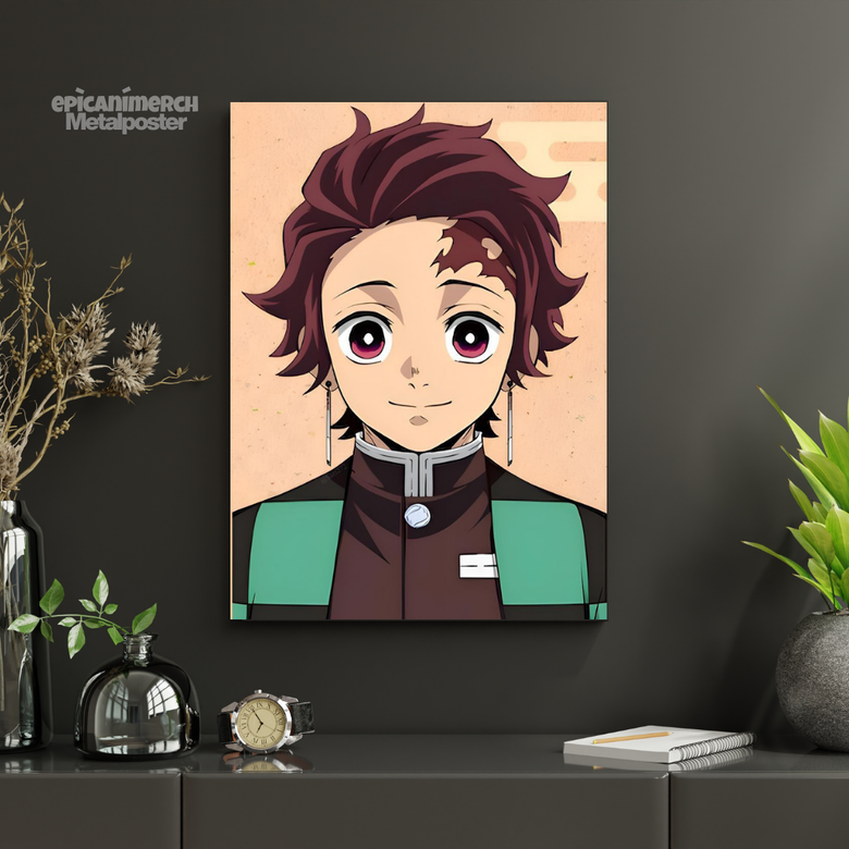 Demon Slayer – Tanjiro “Hero’s Smile” Premium Metal Poster