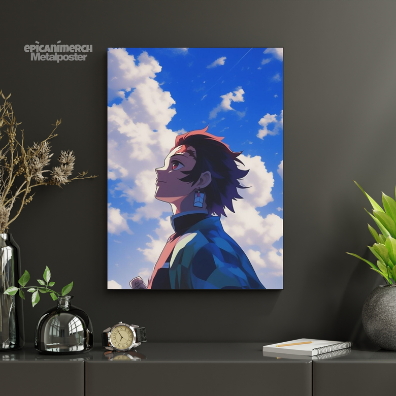 Demon Slayer – Tanjiro “Skyward Resolve” Premium Metal Poster