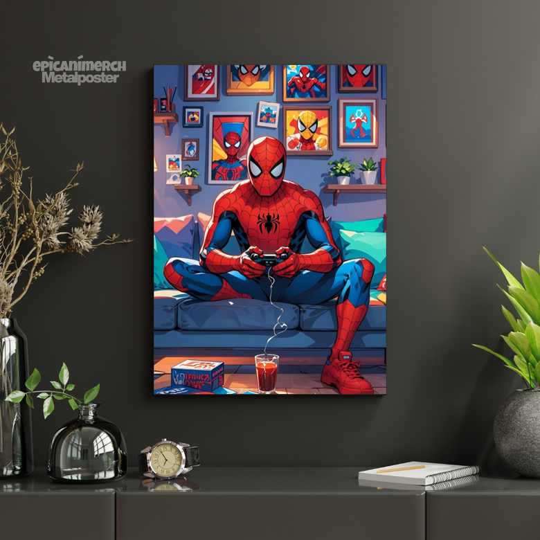 Vintage Spider-Man Metal Print Poster